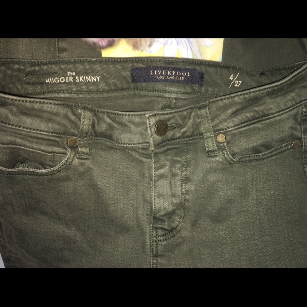 Liverpool army green skinny jeans